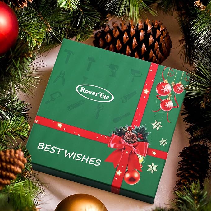 RoverTac Tool Set for Mens Gifts-Christmas Gifts for Men Gifts for Dad Husband Gifts Dad Gifts Boyfriend Christmas Gifts Mens Stocking Stuffers-12 in 1 Multitool Hammer Box Cutter Snowflake Multitool