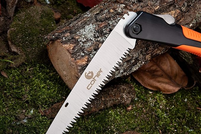 Folding Saw, 8 Inch Rugged Blade Hand Saw, Best for Camping, Gardening, Hunting | Cutting Wood, PVC, Bone, Pruning Saw with Ergonomic Non-Slip Handle Design