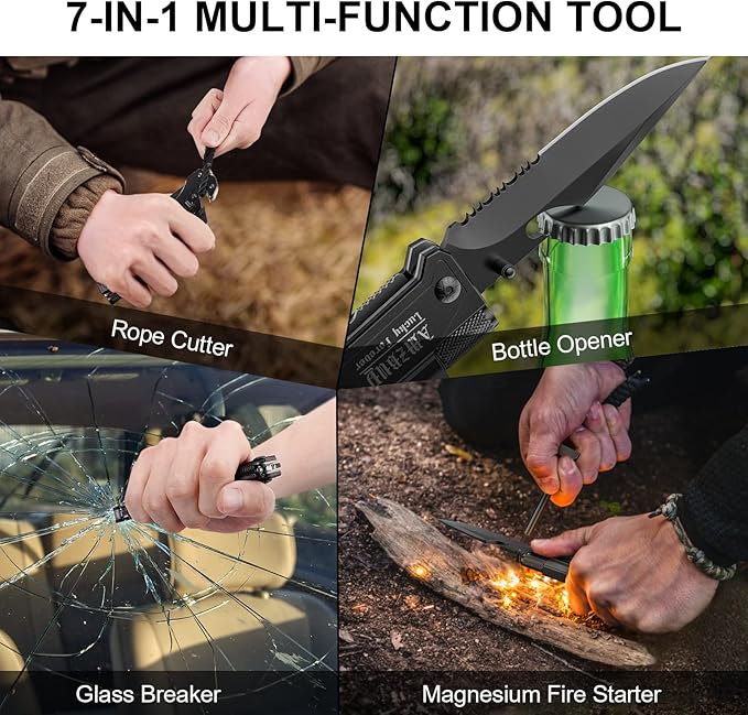 Stocking Stuffers for Men Dad Gifts 7-In-1 Multi Tool Camping Fishing Multitool Gadgets Birthday Christmas Gift for Women Adults Him Boyfriend
