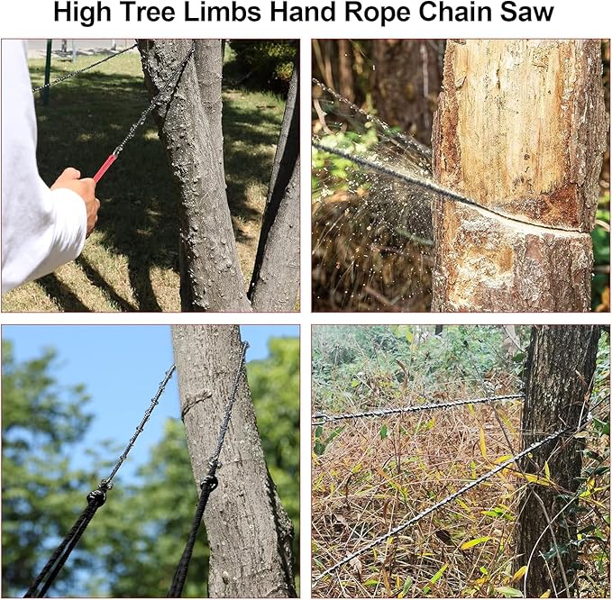 High Limb Rope Saw, 55 Inch Rope Saw for Tree Limb, 70 Sharp Teeth on Both Sides Rope Saw Tree Saw High Limb Rope Saw Limb Saw, Tree Limb Cutter, Hand Saws for Tree Trimming