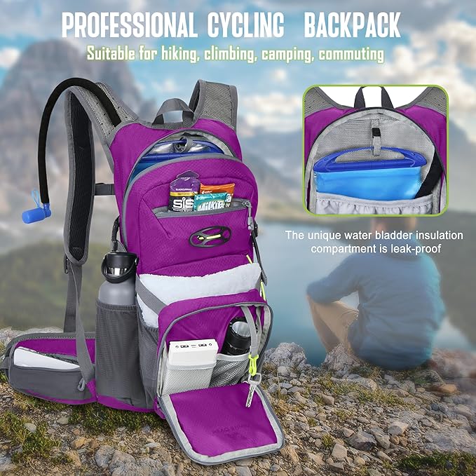 N NEVO RHINO Hydration Backpack, Hydration Pack Hydropack, Water Backpack Insulated Hiking Backpack with 3L Water Bladder for Hiking