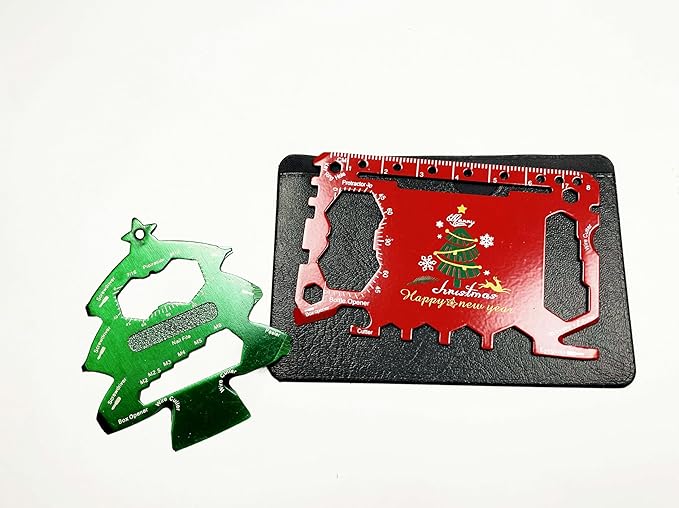 Multitool Christmas Gift Set for Men, Husband, Dad, Camping Enthusiasts & HandyMen, Multitool Card Tool & Christmas Tree Card Multifunctional