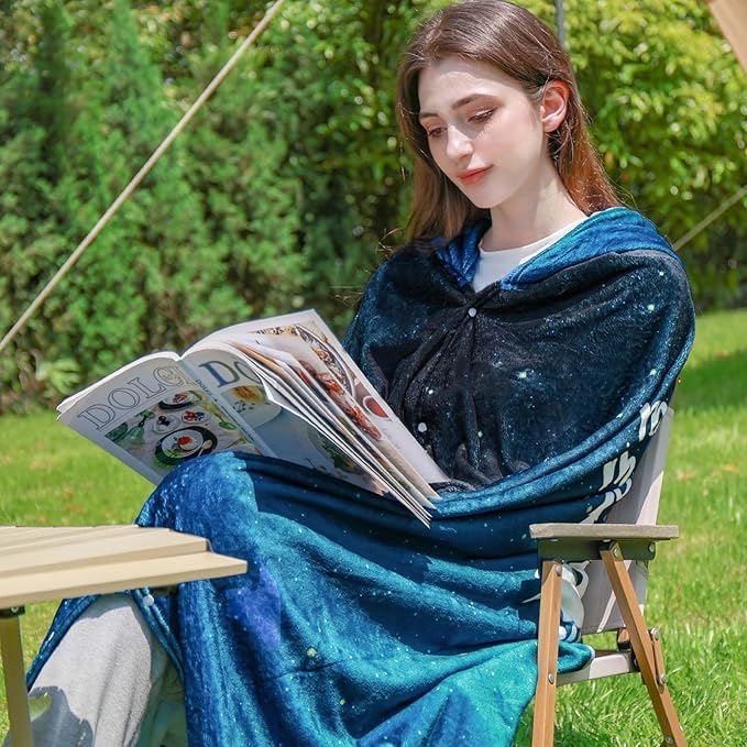 Camping Wearable Blanket Hoodie - Camping Gifts for Women Men - Camper Blanket Gift for Camper Outdoor - Camping Essentials Accessories - Camp Decor for Bedding RV Campsite Travel Hiking 70"x60"