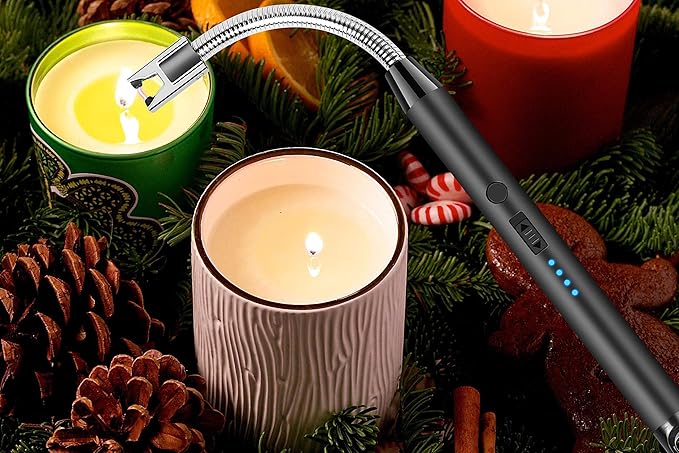 Candle Lighter Long USB Rechargeable Lighter,Electric Arc Lighter Flexible Flameless for Candles,Camping,Grill,Stove,BBQ