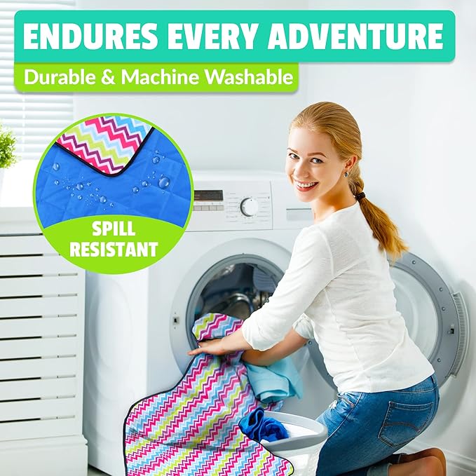 Beach Blanket Sand Proof & Outdoor Picnic Blanket - Water Resistant, Large Mat for Camping or Travel. Washable, Foldable, Easy Carry Compact Tote Bag (Wave Design)