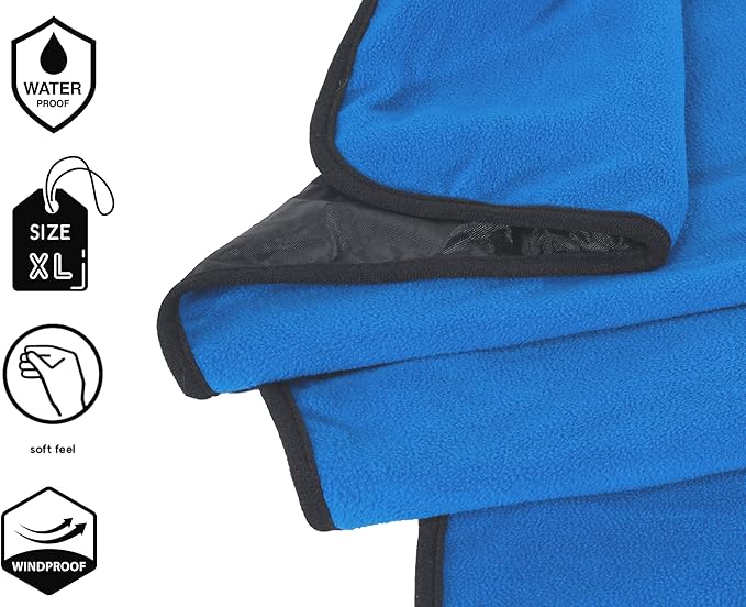 SUITEDNOMAD Large Waterproof Outdoor Stadium Blanket, Windproof and Warm Double Sided Fleece Throw, Great for Cold Weather Camping,Picnic,Sports,Festivals,Dogs