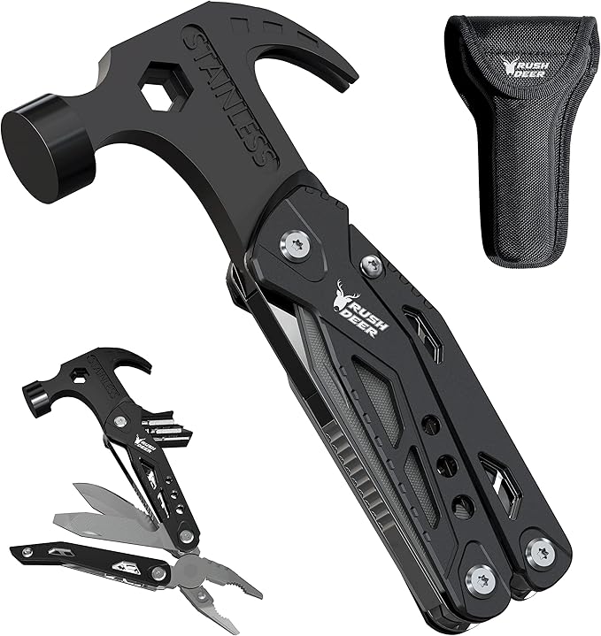 Gifts for Men Dad,14 in 1 Hammer Multitool Pliers Bottle Opener Screwdrivers,Camping Survival Gear,Cool Gadgets for Hiking Outdoor,Anniversary Birthday Gifts Christmas Stocking Stuffers for Men Boys