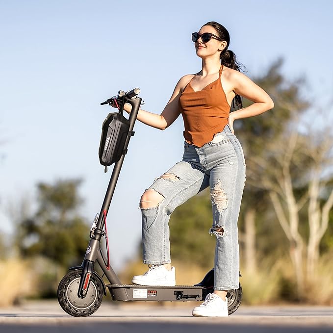 Hiboy Scooter Storage Bag, 3L/4L Large Capacity Scooter Handlebar Bag, Front Hanging Bag for Electric Scooter/Electric Bike, for Carrying Chargers, Phone, Keys with Waterproof Hardshell EVA Material