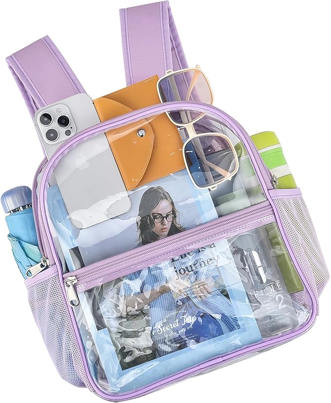 USPECLARE Clear Backpack for Stadium Approved 12×6×12, Water proof Clear Bag for Stadium Events and Concert Work Sport Event