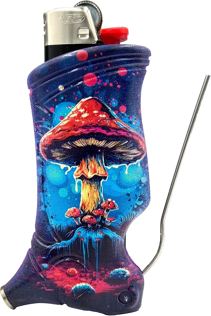 Toker Poker - Bic Lighter Case Multi Tool, Toad Stool Design, All Inclusive Tool for Camping and Other