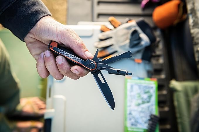Gerber Gear Armbar Trade 8-in-1 Multi-tool - 2.5" Plain Edge Blade, Pry Bar, Hammer - EDC Gear and Equipment - Silver