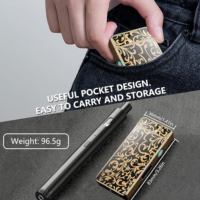 Windproof Lighter USB Rechargeable Plasma Lighter Arc Lighter flameless Lighter with Battery Indicator,lighters for Candle,BBQ and Fireworks (Flower)