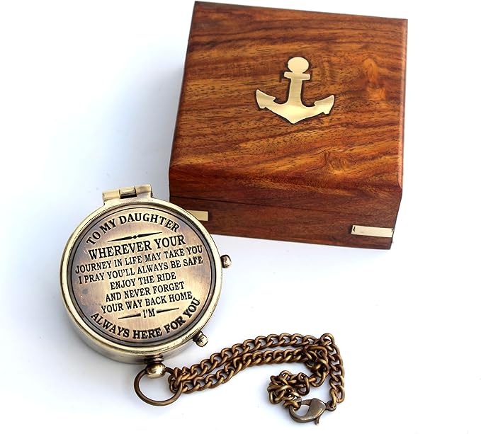 to My Daughter, Graduation Day Gifts for Daughter - Daughter Birthday Gifts - Confirmation Gifts for Daughter - Camping Compass