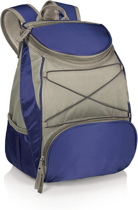 ONIVA - a Picnic Time brand PTX Backpack Cooler, Soft Cooler Backpack, Insulated Lunch Bag, (Navy Blue with Gray Accents)