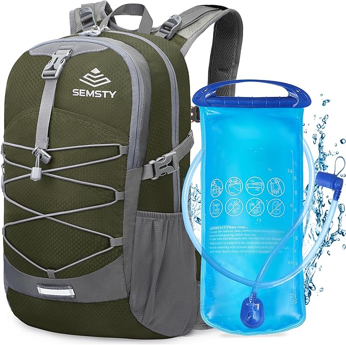 Hydration Backpack with 2L Water Bladder, Water Backpack, Insulated Hiking Backpack for Hiking Cycling Climbing Skiing