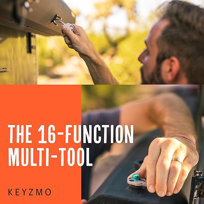 Key Shaped Pocket MultiTool, Small 16-in-1 Ultimate Utility Kit, Made with Lightweight Stainless Steel, TSA Compliant