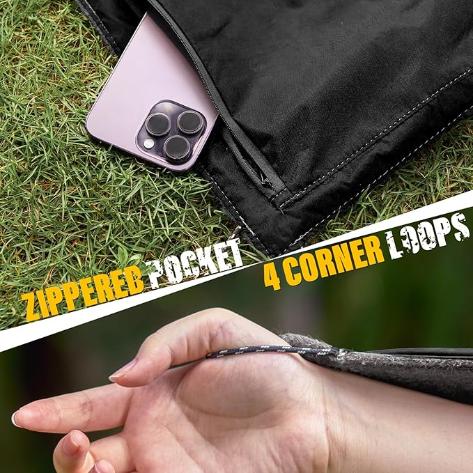 Large Outdoor Waterproof Blanket with Wool - 79" x 59", Extra Thick 300 GSM Fleece, Warm, Wearable, Washable, Portable Stadium Blankets for Camping Picnic, Beach, Sporting Events, Pet, Car