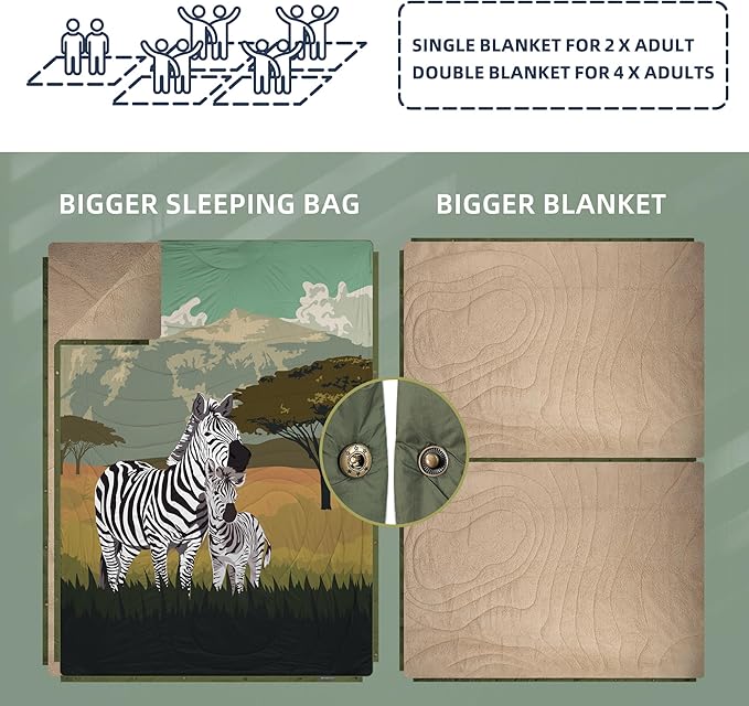 Outdoor Camping Blanket with Sherpa Lining, Extra Warm Thick Camp Blankets & Puffy Ultralight Soft Poncho DWR Camping Quilt for Cold Weather, Adventure,Sleeping,Backpacking 78"x 56"
