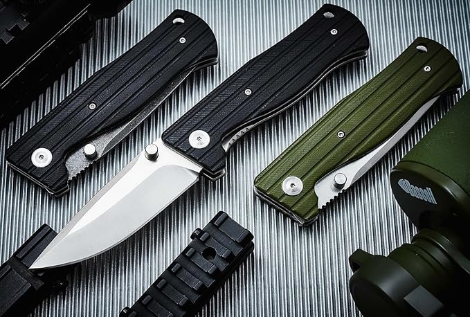Grand Way Pocket Folding Knife for Men - Military Utility Outdoor Tactical Survival Knifes with Clip - Best Self Defense EDC Flip Knives for Camping Army Work & Hiking Z-7