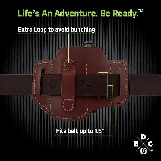 Multitool & Flashlight Holster, Leather EDC Organizer Belt Pouch Fits Multitool, Knife, Flashlight, Keys - Compatible with Heavy Duty Leatherman, Gerber, SOG Multitools