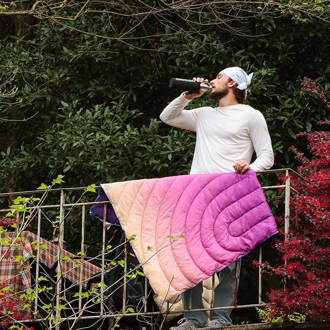 Camping Blanket,Packable Down Alternative Puffy Printed Camping Blanket Lightweight Outdoor Blanket for Camping,Traveling, Stadium, Hiking, Picnics