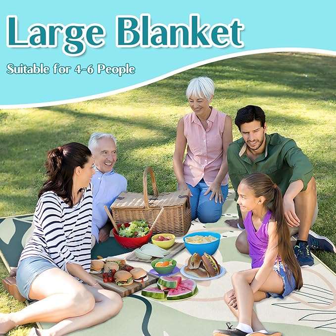 Boho Picnic Blanket Waterproof Foldable Extra Large Picnic Mat Beach Blanket 60"x80" for Camping Beach Hiking Patio Party Outdoor Decor Gifts