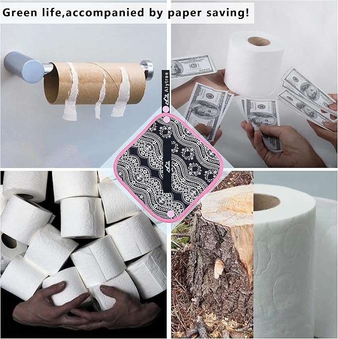 2PCS Pee Cloth Silver Infused for Women Hiking, Pee Rag for Female Peeing Outdoor,Camping Reusable Toilet Paper,Hygienic Urination Solution for Travel