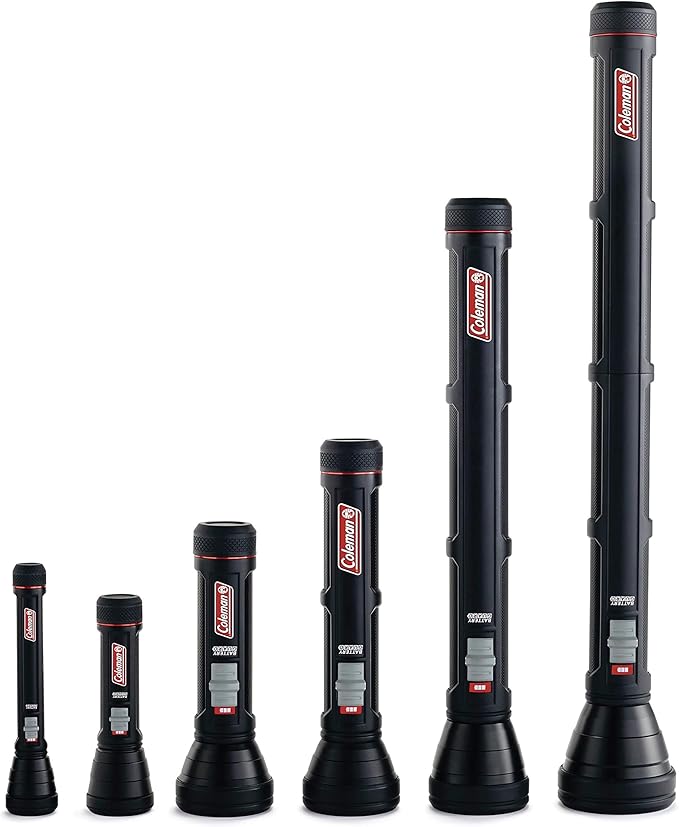 Coleman LED Flashlight with BatteryGuard Technology, Strong & Lightweight Water-Resistant Flashlight with Extra Drop Protection, Up to 25% More Battery Life than Traditional Flashlights