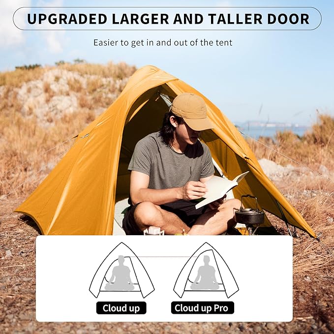 Naturehike Cloud-Up 2 Person Tent Lightweight Backpacking Tent with Footprint - Free Standing Ultralight Camping Hiking Backpack Tents Two Person Tent