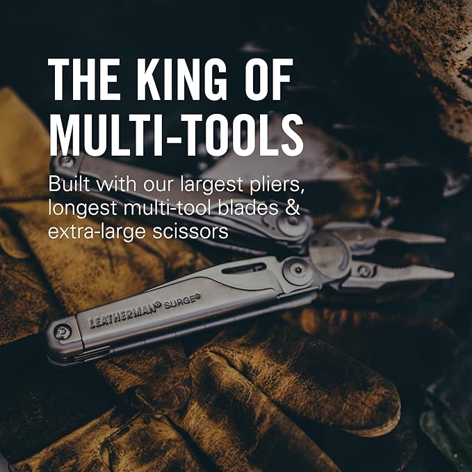 LEATHERMAN, Surge, 21-in-1 Heavy-Duty Multi-tool for Work, Home, Garden, DIY & Auto, Black with MOLLE Sheath