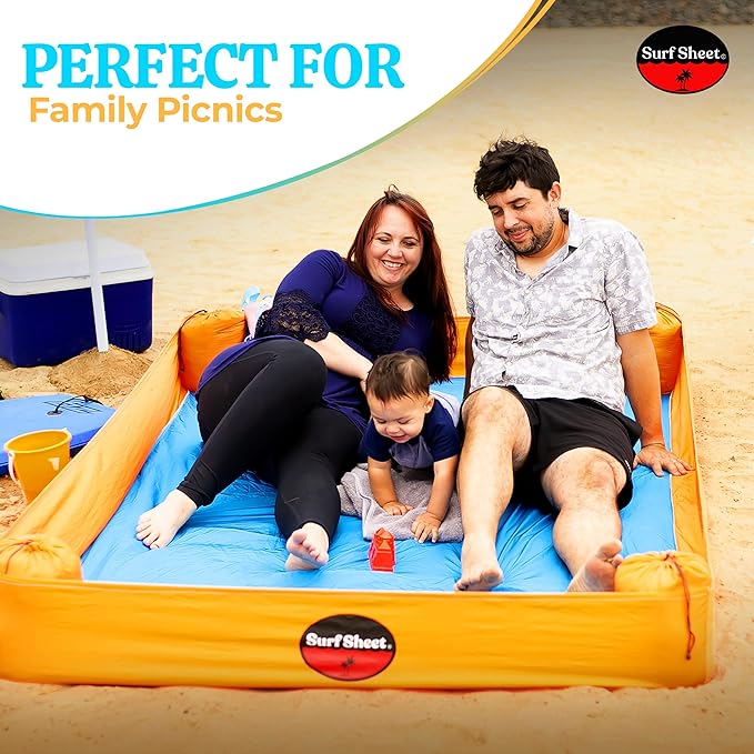 Sandproof Beach Blanket - Oversize Large Outdoor Picnic Blanket for Beaches & Camping - Portable Family Beach Blanket Waterproof Sandproof for Parks, Travel, Vacation Essentials(Orange)