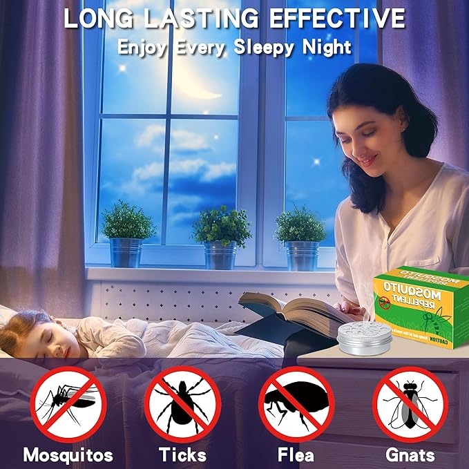 Mosquito Repellent Powerful to Repel Fly Mosquito, 4Pack Natural Mosquito Repellent Outdoor Indoor, Plant Formul Control Mosquito Bits for Home/Camping/Travel/Car