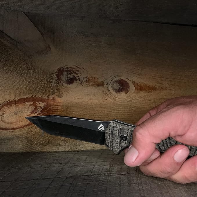 Black Sierra Japanese Tanto Knife Building Kit, Handmade Knife Kit w/Stonewashed Finished Steel Blade and Deluxe Leather Sheath, DIY Fixed Blade Gift for Men, Perfect for Father's Day Gift