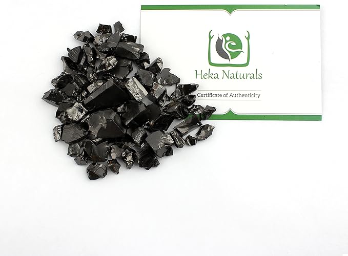 Heka Naturals Elite Shungite Water Chips | 100g - Water Filter Crystals for Drinking Water - Water Purification, Healing Crystals, Water Mineralization - Natural Noble Shungite Crystals