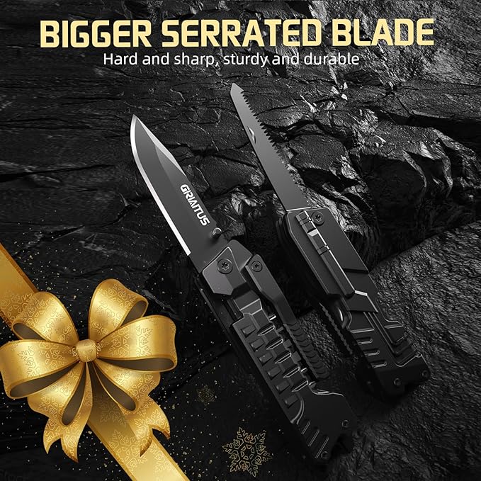 Gifts for Men, Christmas Stocking Stuffers for Dad from Daughter Son, Multitool Knife 17 in 1 EDC Gear Cool Men Gift Unique Birthday Gifts for Dad, Gifts for Him Husband Father Grandpa Camping