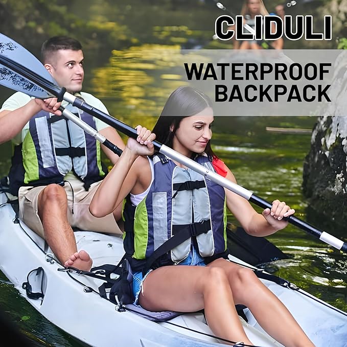 Waterproof Dry Bag,Roll Top Navy Blue and Gray Stripes Waterproof Backpack 5L/10L/20L Floating and Lightweight Bags for Kayaking, Boating, Fishing, Swimming and Camping with Waterproof Phone Case