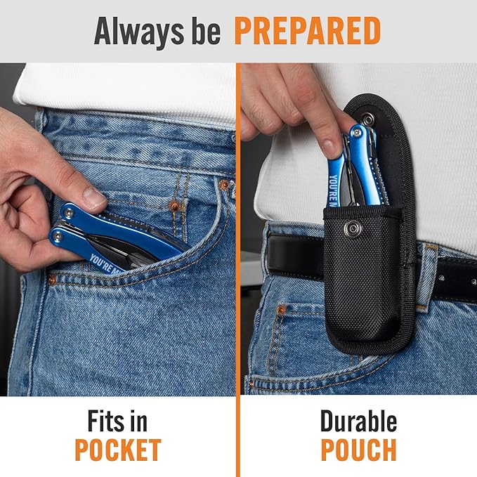 All In One ‘Hero’ Pocket Multitool – 15 in 1 Multi Use Tool with Keyring- Ideal Christmas Gift for Men – Ideal Gift for Dad, Brother or Boyfriend – Hiking, Camping, Survival or Fishing Multitool