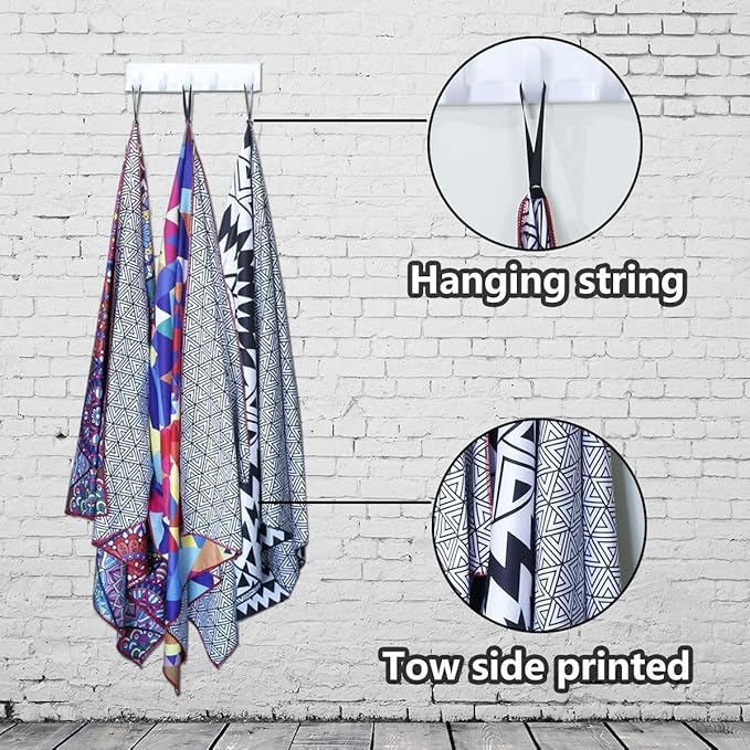 Genovega Oversized Microfiber Compact Sandproof Pool Beach Towel Blanket - 72"x36" Funny Quick Fast Dry Sand Free Swimming Pool Camping Picnic Towels for Women Men Adult Gift Purple Boho