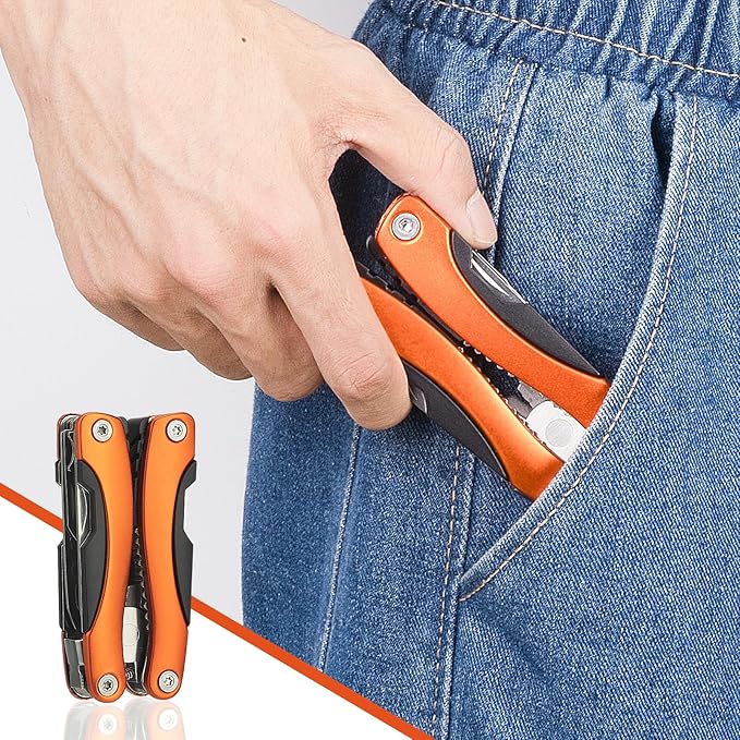 Dad Birthday Gift, Multi Tool, Multitool, Fathers Gifts, Pocket Knife, Multitool Pliers, Camping Knife with Holster and Nylon Sheath for Outdoor, Fishing, Hunting, Hiking by WIWUE GUO