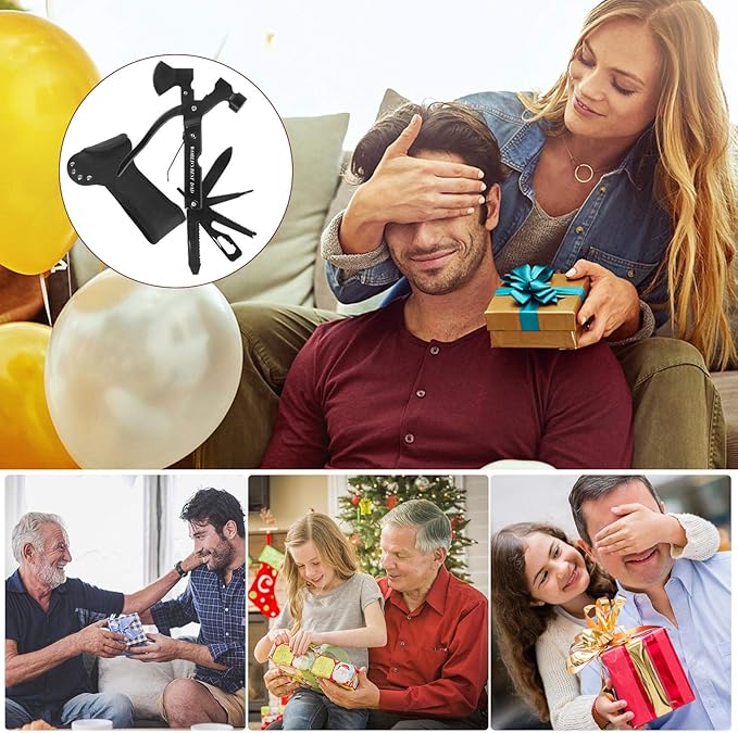 Gifts for Dad from Daughter Son,All in One Survival Tools Axe Hammer Multitool Camping Accessories,Birthday Father's day Christmas Thanksgiving day Gift Ideas for Men Father Him,ATH-402