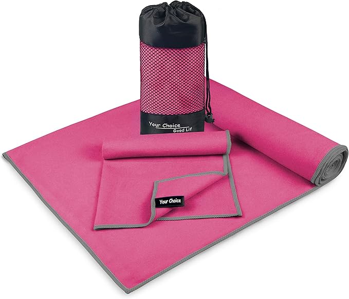 Your Choice Microfiber Travel Towel, Fast Drying Towel for Camping, Travel, Beach, Gym, Backpacking, Sports and Swimming. Sweat Absorbent, Lightweight and Ultra Compact