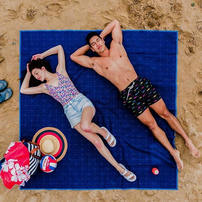 CGEAR Sandlite – Patented Sand-Free Beach Mat – Multi Use Outdoor Camping Mat, Picnic Blanket, Exercise Stretching Mat – Rollup Compact – Great for Families