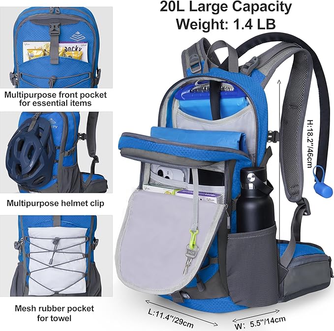 Hydration Backpack with 2L Water Bladder, Water Backpack, Insulated Hiking Backpack for Hiking Cycling Climbing Skiing