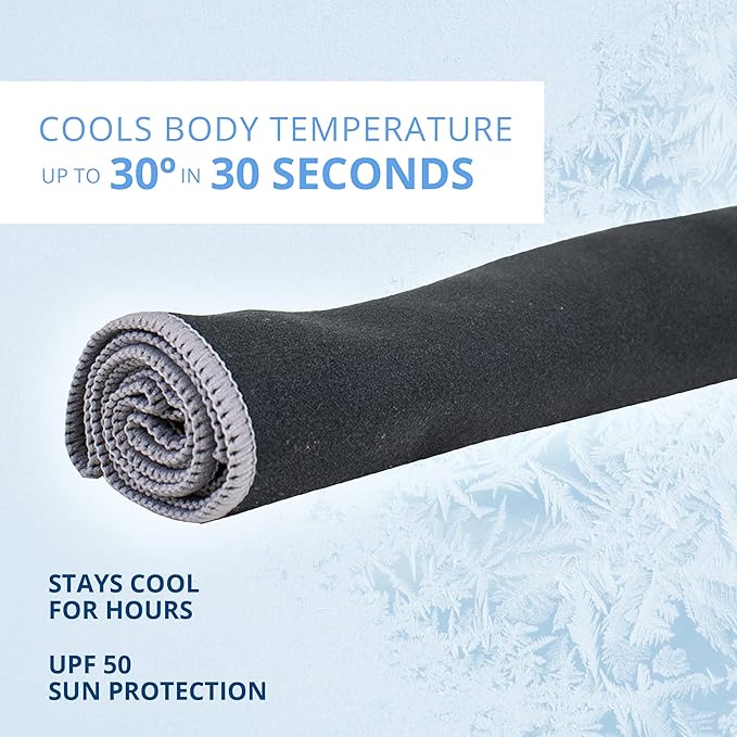FROGG TOGGS Chilly Pad Pro Soft Microfiber Instant Cooling Towel, Machine Washable, 33”x10.5”