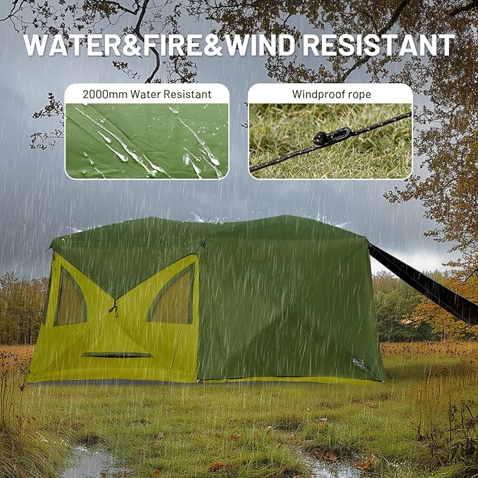 TIMBER RIDGE 4/6/8 Person Instant Pop Up Cabin Tent, Easy 60 Second Setup, Weather Resistant Camping Family Hub Tent with Rain Fly and Carry Bag for Camping Hiking Outdoor Travel