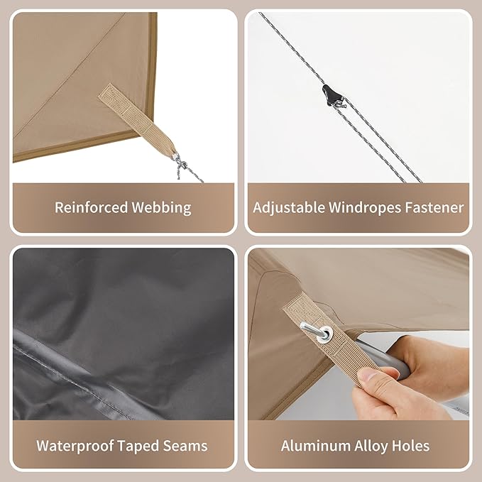 Naturehike Cloud Skies Camping Tent Tarp with Poles, Waterproof PU 18000mm+ Rain Shelter, Anti-UV UPF2000+ Camping Sun Shelter Camping Canopy, Camping Tent Canopy for Outdoor Party, Picnic