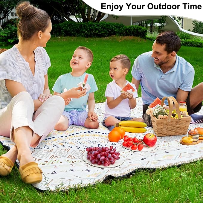 ICOSY Large Picnic Outdoor Blankets, 78" x 59" Beach Camping Blanket Waterproof Sandproof Picnic Camping Mat Camping Gear Essentials
