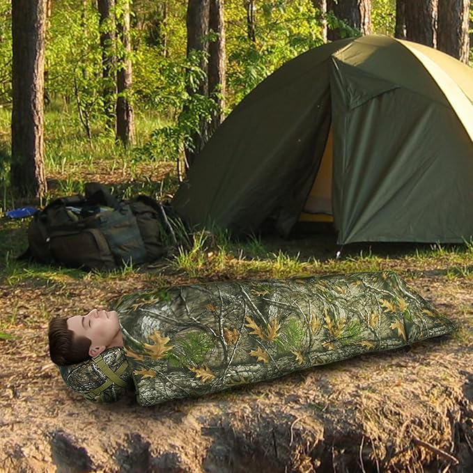 Military Poncho Liner with Zipper Camping Blanket Army Multicam Woobie Sleeping Bag Insulated Waterproof for Travel Outdoor Survival Hunting