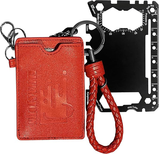 Genuine Leather Keychain and Multitool 3 PC Set by ELIZA&JOHN