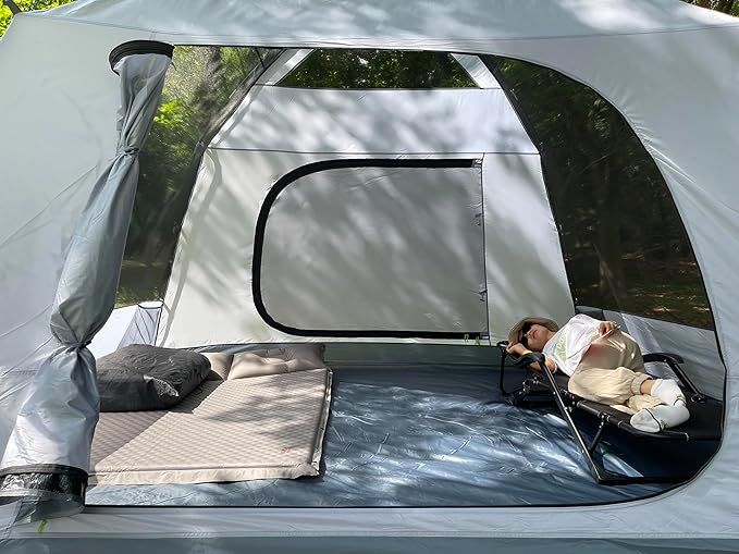 Family Camping Tent - 6-Person Spacious Design, 3000mm Waterproof, Suitable for Road Trips/Backyards/Extended Camping Adventures in All Scenarios